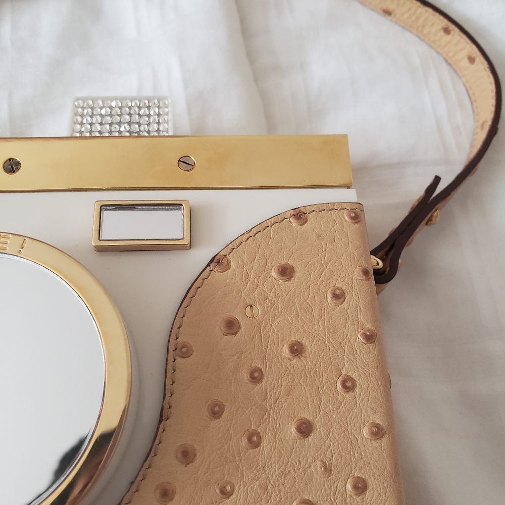 Charlotte olympia nostalgia camera clutch bag novelty Ostrich print effect - Picture 5 of 8
